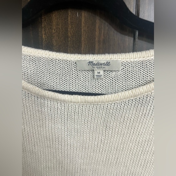 Madewell Blockstop Oversized Boatneck Colorblock Sweater 100% Linen medium - Picture 7 of 10